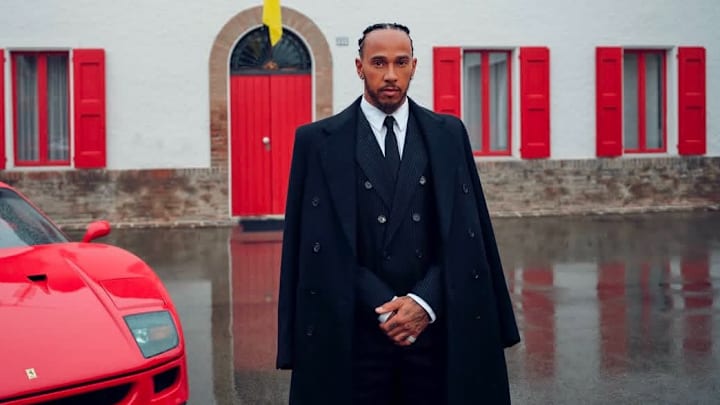 Lewis Hamilton arrives at Maranello.