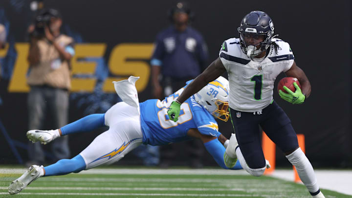 Dee Eskridge of the Seattle Seahawks