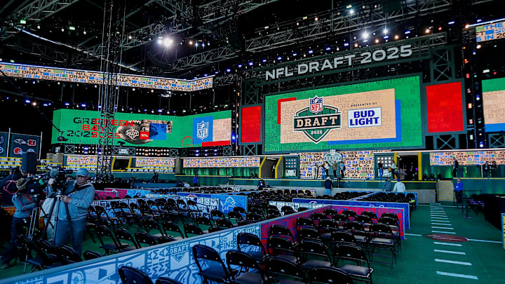 The Draft Theater is seen during the 2025 NFL Draft media day preview on Wednesday, April 23, 2025, at Lambeau Field in Green Bay, WI. The draft begins at 7 p.m. CT April 24 and runs through April 26.
Tork Mason/USA TODAY NETWORK-Wisconsin