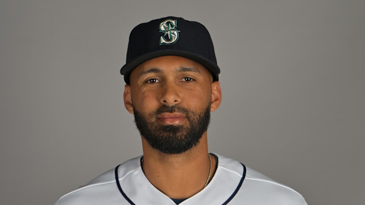 Seattle Mariners center fielder Brennen Davis (78) during spring training photo day in Peoria, AZ. 