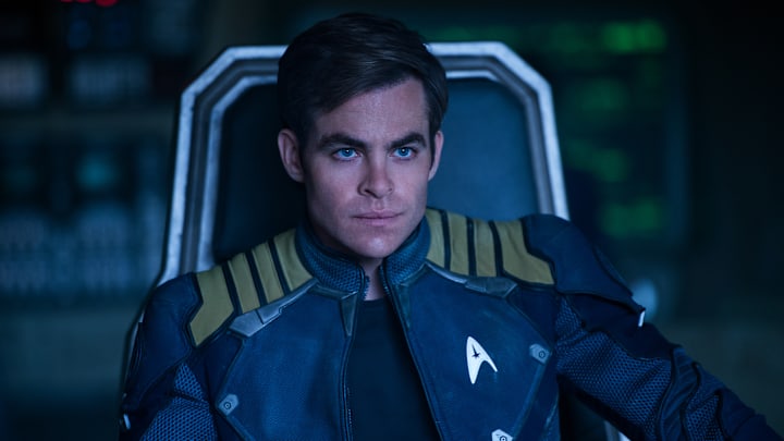 Chris Pine plays Kirk in Star Trek Beyond from Paramount Pictures, Skydance, Bad Robot, Sneaky Shark and Perfect Storm Entertainment
