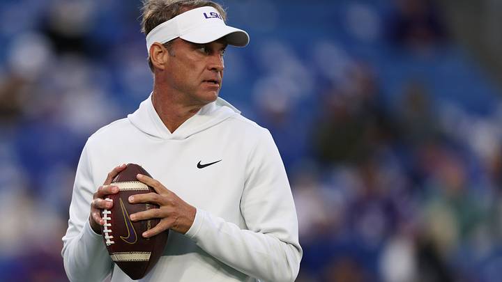 Oct 10, 2026; Lexington, Kentucky, USA; LSU Tigers head coach Lane Kiffin looks on during warm ups against the Kentucky Wildcats at Kroger Field. Mandatory Credit: Jordan Prather-Imagn Images Oct 10, 2026; Lexington, Kentucky, USA; LSU Tigers head coach Lane Kiffin looks on during warm ups against the Kentucky Wildcats at Kroger Field. Mandatory Credit: Jordan Prather-Imagn Images