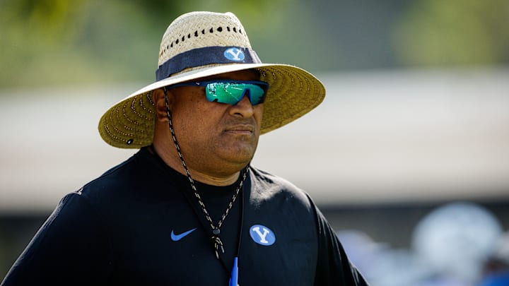 BYU head coach Kalani Sitake at BYU Football Fall Camp