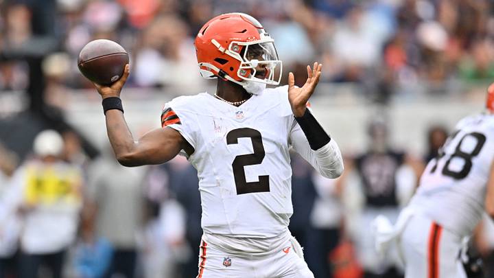 Browns quarterback Shedeur Sanders passes during the preseason opener.