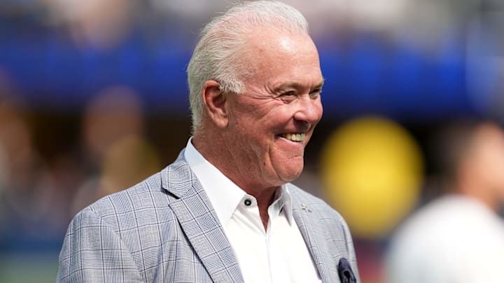 Dallas Cowboys executive vice president Stephen Jones during the game against the Los Angeles Rams.