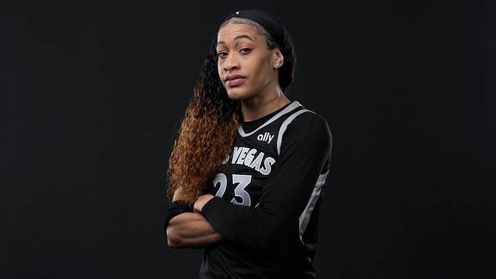 Apr 28, 2026; Las Vegas, NV, USA; Las Vegas Aces guard Chennedy Carter (23) poses for a photo during the 2026 Las Vegas Aces Media Day.Mandatory Credit: Lucas Peltier-Imagn Images Apr 28, 2026; Las Vegas, NV, USA; Las Vegas Aces guard Chennedy Carter (23) poses for a photo during the 2026 Las Vegas Aces Media Day.Mandatory Credit: Lucas Peltier-Imagn Images