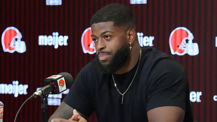 Former Rams edge Jared Verse was traded to the Browns in the Myles Garrett deal. 
