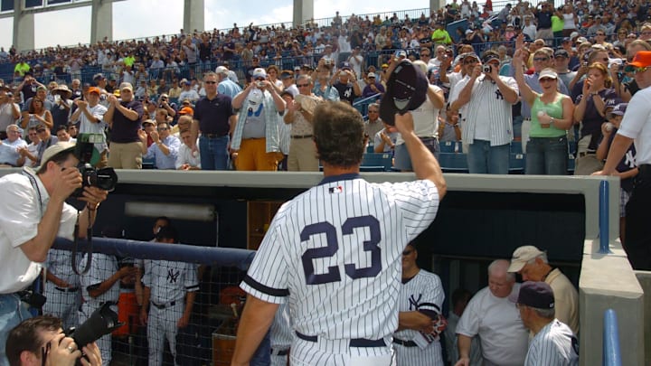Don Mattingly acknowledges the crowd at spring training 2007 in Tampa, Florida.