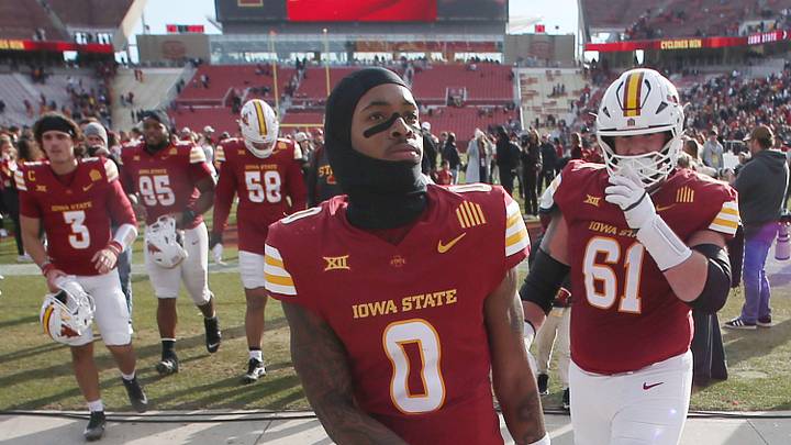 Iowa State football team celebrates after winning 38-14 over Kansas in the senior day on Nov. 22, 2025, at Jack Trice Stadium in Ames, Iowa in the senior day on Nov. 22, 2025, at Jack Trice Stadium in Ames, Iowa Iowa State football team celebrates after winning 38-14 over Kansas in the senior day on Nov. 22, 2025, at Jack Trice Stadium in Ames, Iowa in the senior day on Nov. 22, 2025, at Jack Trice Stadium in Ames, Iowa
