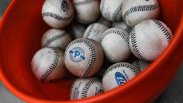 Baseballs in a bucket before a ballgame Baseballs in a bucket before a ballgame