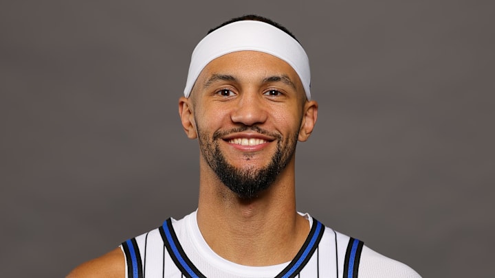 Orlando Magic guard Jalen Suggs poses for a picture during Magic-Media Day. Orlando Magic guard Jalen Suggs poses for a picture during Magic-Media Day.