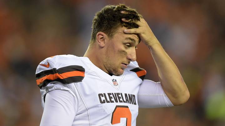 Nov 5, 2015; Cincinnati, OH, USA; Cleveland Browns quarterback Johnny Manziel (2) reacts during an NFL football game against the Cincinnati Bengals at Paul Brown Stadium. Mandatory Credit: Kirby Lee-Imagn Images Nov 5, 2015; Cincinnati, OH, USA; Cleveland Browns quarterback Johnny Manziel (2) reacts during an NFL football game against the Cincinnati Bengals at Paul Brown Stadium. Mandatory Credit: Kirby Lee-Imagn Images