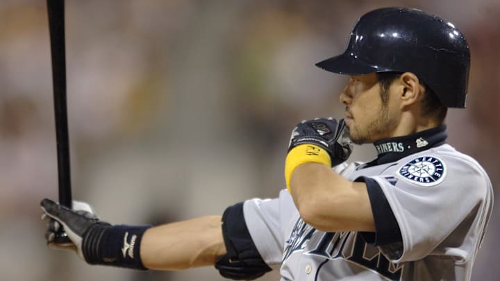 American League outfielder Ichiro Suzuki prepares to hit during the 2006 All-Star Game on July 11, 2006, at PNC Park. American League outfielder Ichiro Suzuki prepares to hit during the 2006 All-Star Game on July 11, 2006, at PNC Park.