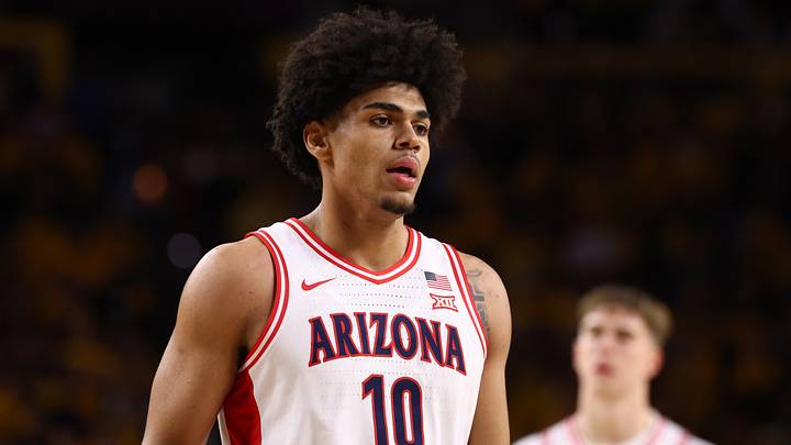 Jan 31, 2026; Tempe, Arizona, USA; Arizona Wildcats forward Koa Peat (10) against the Arizona State Sun Devils at Desert Financial Arena. Mandatory Credit: Mark J. Rebilas-Imagn Images Jan 31, 2026; Tempe, Arizona, USA; Arizona Wildcats forward Koa Peat (10) against the Arizona State Sun Devils at Desert Financial Arena. Mandatory Credit: Mark J. Rebilas-Imagn Images