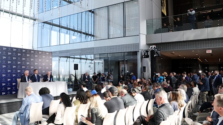 Dallas Cowboys CEO Stephen Jones, head coach Brian Schottenheimer and owner Jerry Jones speak to the media.