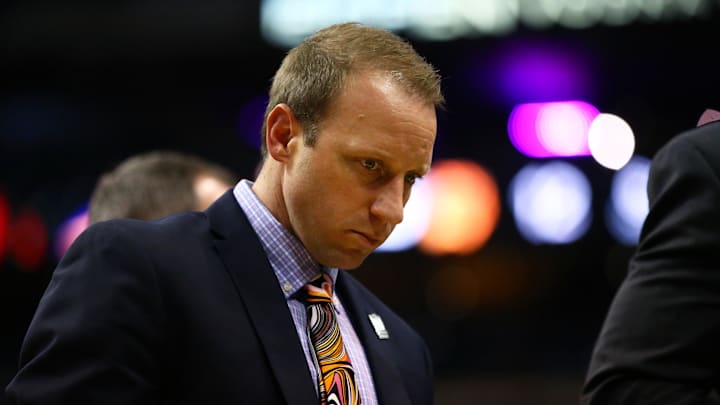 Nov 30, 2018; Phoenix, AZ, USA; Then-Orlando Magic assistant coach Steve Hetzel against the Phoenix Suns at Talking Stick Resort Arena. Mandatory Credit: Mark J. Rebilas-Imagn Images