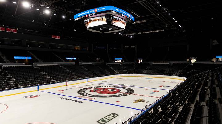 New seats surround the Rockford IceHogs rink on Wednesday, Sept. 25, 2024, at the BMO Center in downtown Rockford.