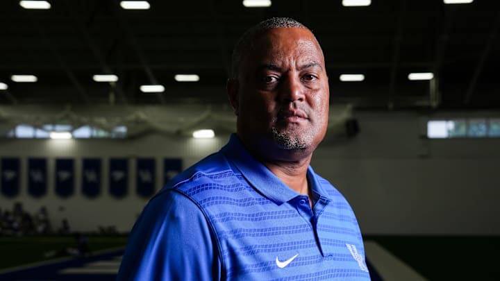 UK defensive line coach Anwar Stewart. August 2, 2024 in Lexington, Kentucky.