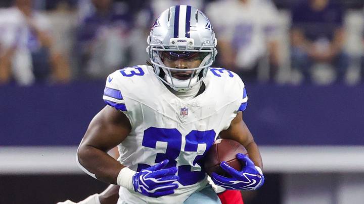 Dallas Cowboys running back Javonte Williams (33) runs with the ball during the game against the Tampa Bay Buccaneers at AT&T Stadium. Mandatory Credit: Kevin Jairaj-Imagn Images Dallas Cowboys running back Javonte Williams (33) runs with the ball during the game against the Tampa Bay Buccaneers at AT&T Stadium. Mandatory Credit: Kevin Jairaj-Imagn Images