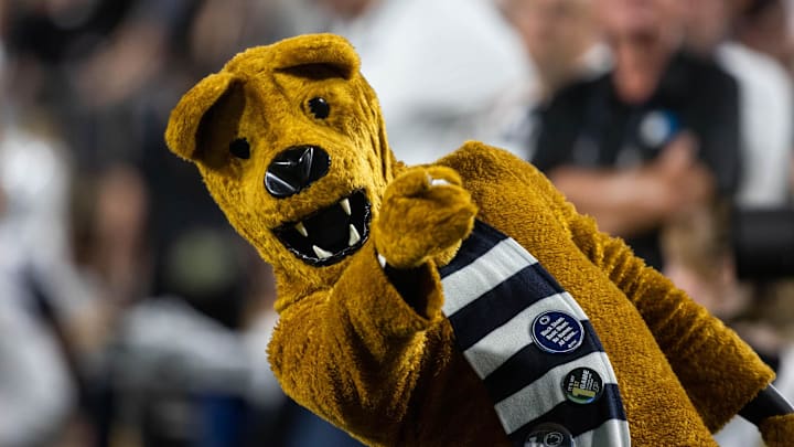 The Penn State Nittany Lions mascot entertains fans before a game.