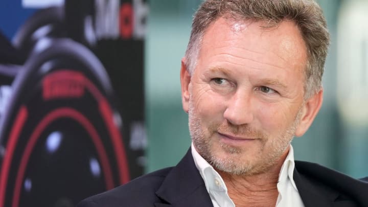 Christian Horner, Team Principal of Oracle Red Bull Racing, speaks at the Red Bull Fan Zone, a private event at Oracle headquarters, on Wednesday October 18, 2023. Christian Horner, Team Principal of Oracle Red Bull Racing, speaks at the Red Bull Fan Zone, a private event at Oracle headquarters, on Wednesday October 18, 2023.