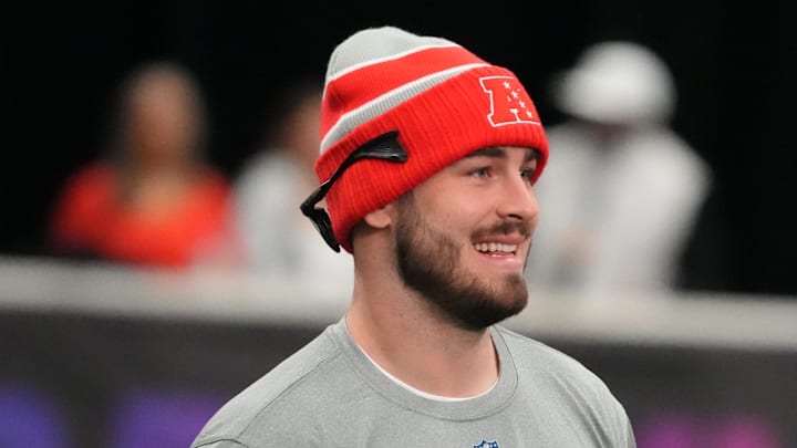 Feb 2, 2026; San Francisco, CA, USA; Buffalo Bills tight end Dalton Kincaid (86) during AFC practice at the NFL Flag Fieldhouse at Moscone Center South Building. Mandatory Credit: Kirby Lee-Imagn Images Feb 2, 2026; San Francisco, CA, USA; Buffalo Bills tight end Dalton Kincaid (86) during AFC practice at the NFL Flag Fieldhouse at Moscone Center South Building. Mandatory Credit: Kirby Lee-Imagn Images