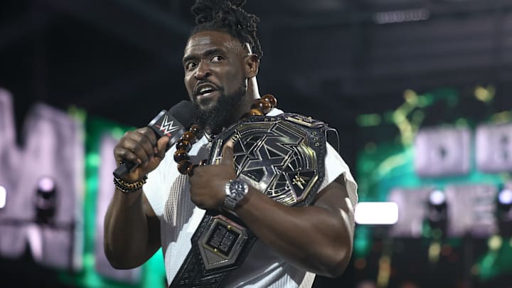 NXT Champion Oba Femi is defending his title against Trick Williams and Je'Von Evans in a Triple Threat match Saturday in Las Vegas. NXT Champion Oba Femi is defending his title against Trick Williams and Je'Von Evans in a Triple Threat match Saturday in Las Vegas.