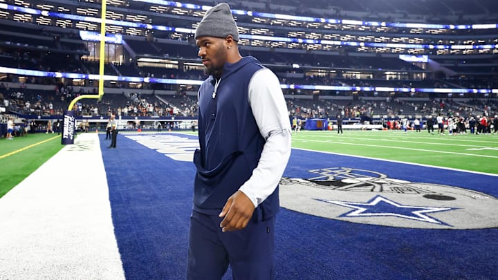 Dallas Cowboys defensive end Micah Parsons walks off the field after the game against the Atlanta Falcons.