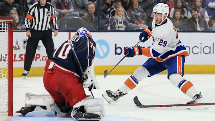 Nov 25, 2022; Columbus, Ohio, USA; Columbus Blue Jackets goaltender Joonas Korpisalo (70) reacts as Nov 25, 2022; Columbus, Ohio, USA; Columbus Blue Jackets goaltender Joonas Korpisalo (70) reacts as
