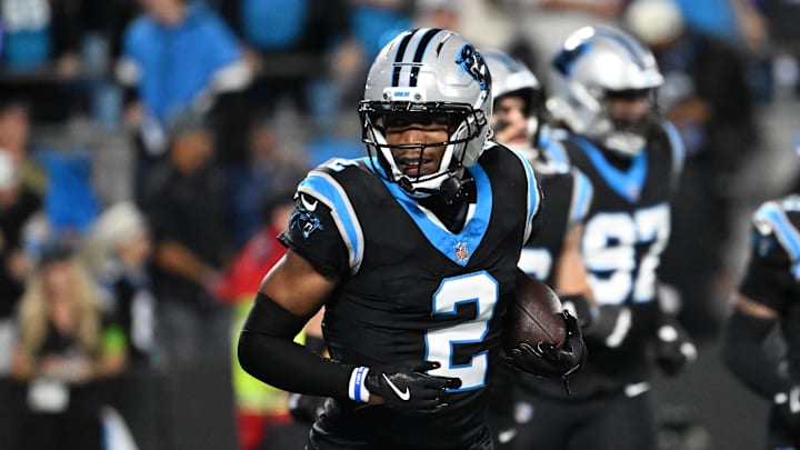 Carolina Panthers cornerback Mike Jackson (2) reacts in the fourth quarter in an NFC Wild Card Round game