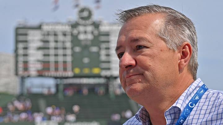 Sep 13, 2025; Chicago, Illinois, USA; Executive Chairman of the Chicago Cubs Tom Ricketts is seen prior to a game against the Tampa Bay Rays at Wrigley Field. Mandatory Credit: Patrick Gorski-Imagn Images