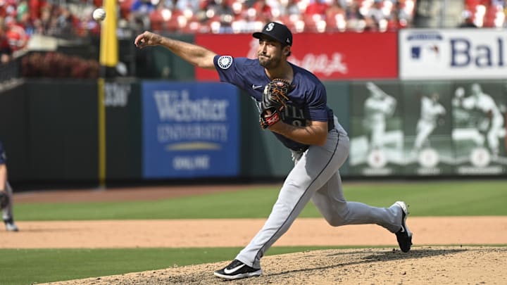 Seattle Mariners reliever JT Chargois throws during a game against the St. Louis Cardinals on Sept. 8 at Busch Stadium.