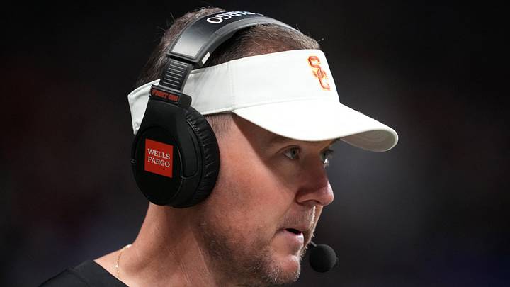 Dec 30, 2025; San Antonio, TX, USA; Southern California Trojans head coach Lincoln Riley watches in the first half against the TCU Horned Frogs during the Alamo Bowl at Alamodome. Mandatory Credit: Kirby Lee-Imagn Images Dec 30, 2025; San Antonio, TX, USA; Southern California Trojans head coach Lincoln Riley watches in the first half against the TCU Horned Frogs during the Alamo Bowl at Alamodome. Mandatory Credit: Kirby Lee-Imagn Images