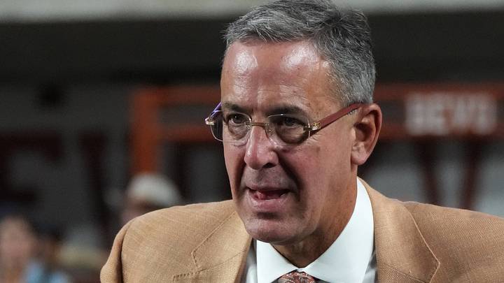 Texas Longhorns athletics director Chris Del Conte looks on during the first half against the Ohio State Buckeyes at Darrell K Royal-Texas Memorial Stadium. Texas Longhorns athletics director Chris Del Conte looks on during the first half against the Ohio State Buckeyes at Darrell K Royal-Texas Memorial Stadium.
