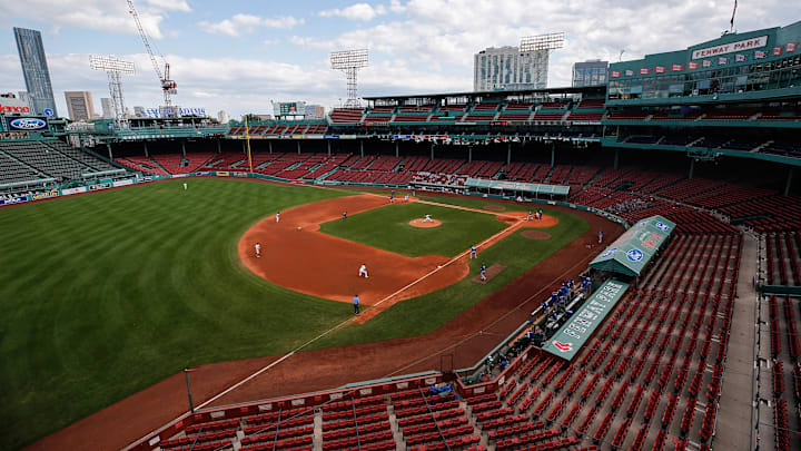 Sep 6, 2020; Boston, Massachusetts, USA; An empty Fenway Park is seen during the game between the Boston Red Sox and the Toronto Blue Jays. Mandatory Credit: Winslow Townson-Imagn Images