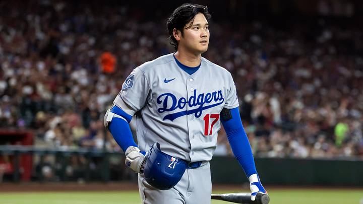 Jun 3, 2026; Phoenix, Arizona, USA; Los Angeles Dodgers designated hitter Shohei Ohtani in the seventh inning against the Arizona Diamondbacks at Chase Field. Mandatory Credit: Mark J. Rebilas-Imagn Images