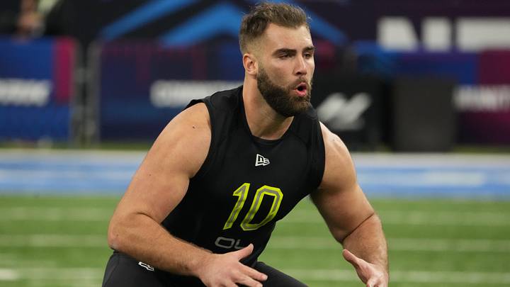 Mar 4, 2022; Indianapolis, IN, USA; Arizona State offensive lineman Kellen Diesch (OL10) goes through drills during the 2022 NFL Scouting Combine at Lucas Oil Stadium. Mandatory Credit: Kirby Lee-USA TODAY Sports Mar 4, 2022; Indianapolis, IN, USA; Arizona State offensive lineman Kellen Diesch (OL10) goes through drills during the 2022 NFL Scouting Combine at Lucas Oil Stadium. Mandatory Credit: Kirby Lee-USA TODAY Sports