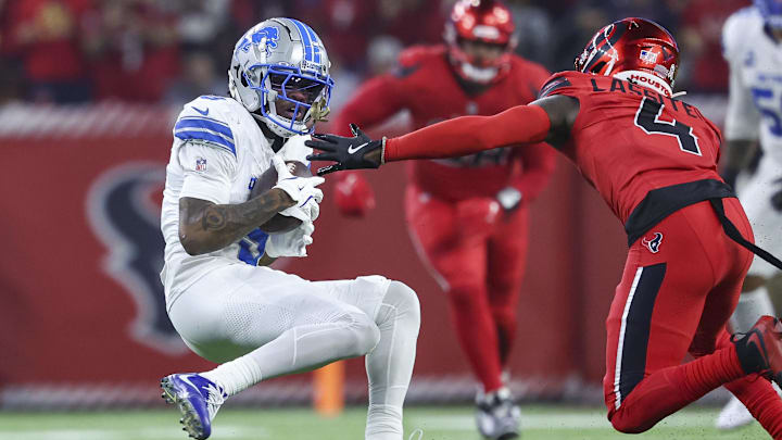 Detroit Lions wide receiver Jameson Williams (9).