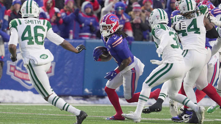 Buffalo Bills running back James Cook III (4). Buffalo Bills running back James Cook III (4).