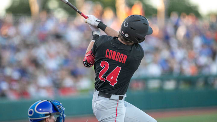 Georgia's first baseman Charlie Condon (24) with a home run