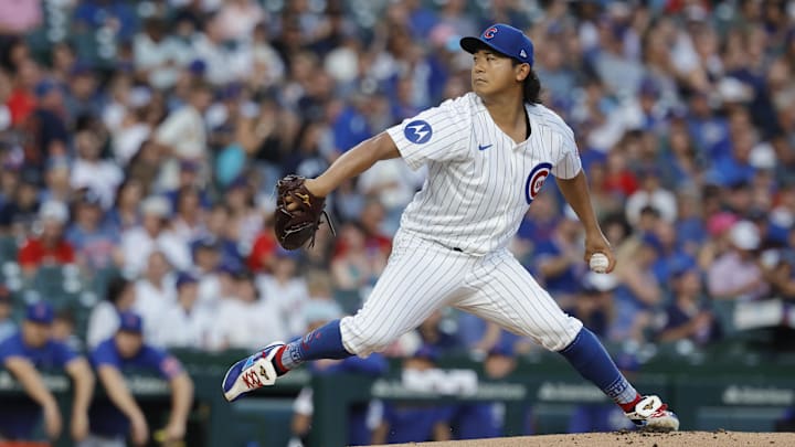 Chicago Cubs starting pitcher Shota Imanaga pitches against the St. Louis Cardinals