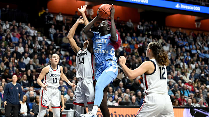 2023 Invesco QQQ Basketball Hall of Fame Women's Showcase - Connecticut v North Carolina