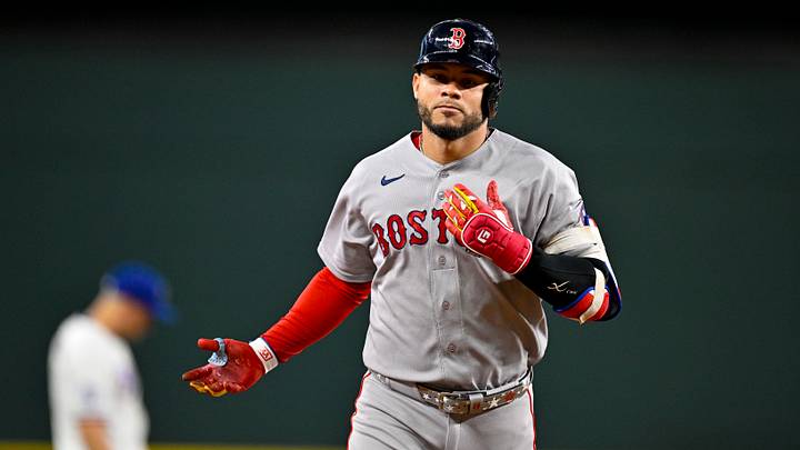 Sep 16, 2026; Arlington, Texas, USA; Boston Red Sox first baseman Willson Contreras (40) runs the bases during the game between the Rangers and the Red Sox at Globe Life Field. Mandatory Credit: Jerome Miron-Imagn Images Sep 16, 2026; Arlington, Texas, USA; Boston Red Sox first baseman Willson Contreras (40) runs the bases during the game between the Rangers and the Red Sox at Globe Life Field. Mandatory Credit: Jerome Miron-Imagn Images