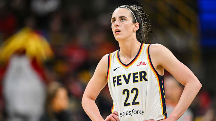 May 4, 2025; Iowa City, IA, USA; Indiana Fever guard Caitlin Clark (22) in action against the Brazil National Team at Carver-Haweye Arena. Mandatory Credit: Jeffrey Becker-Imagn Images May 4, 2025; Iowa City, IA, USA; Indiana Fever guard Caitlin Clark (22) in action against the Brazil National Team at Carver-Haweye Arena. Mandatory Credit: Jeffrey Becker-Imagn Images