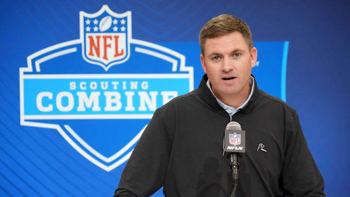 Feb 25, 2025; Indianapolis, IN, USA; Cincinnati Bengals coach Zac Taylor speaks during the NFL Scouting Combine at the Indiana Convention Center. Mandatory Credit: Kirby Lee-Imagn Images