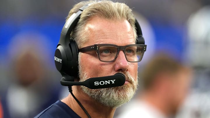 Dallas Cowboys defensive coordinator Matt Eberflus watches from the sidelines against the Los Angeles Rams at SoFi Stadium. 