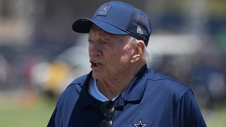 Dallas Cowboys owner Jerry Jones at training camp at River Ridge Playing Fields. Mandatory Credit: Kirby Lee-Imagn Images Dallas Cowboys owner Jerry Jones at training camp at River Ridge Playing Fields. Mandatory Credit: Kirby Lee-Imagn Images