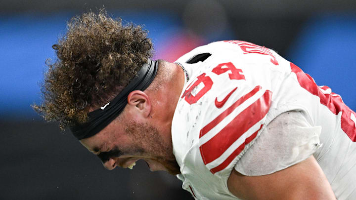 New York Giants tight end Theo Johnson was fined for unnecessary roughness in the Giants' Week 13 loss to New England.