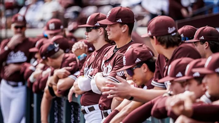 Mississippi State Catcher Jackson Owen (#23) during the game between the Louisiana Tech Bulldogs and the Mississippi State Bulldogs at Dudy Noble Field at Polk-Dement Stadium in Starkville, MS.