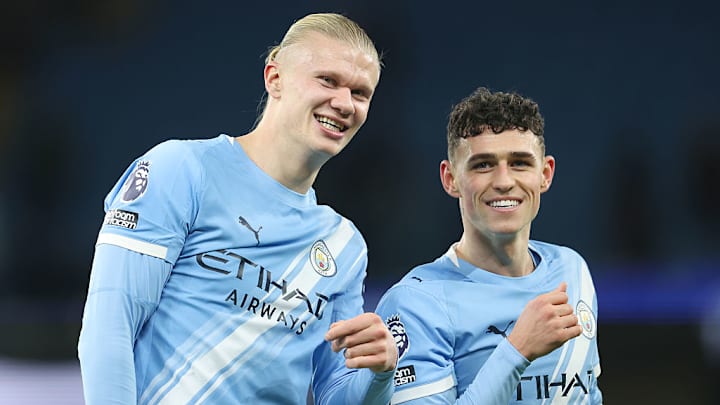Erling Haaland (left) and Phil Foden should have no trouble exploiting Forest’s defence.